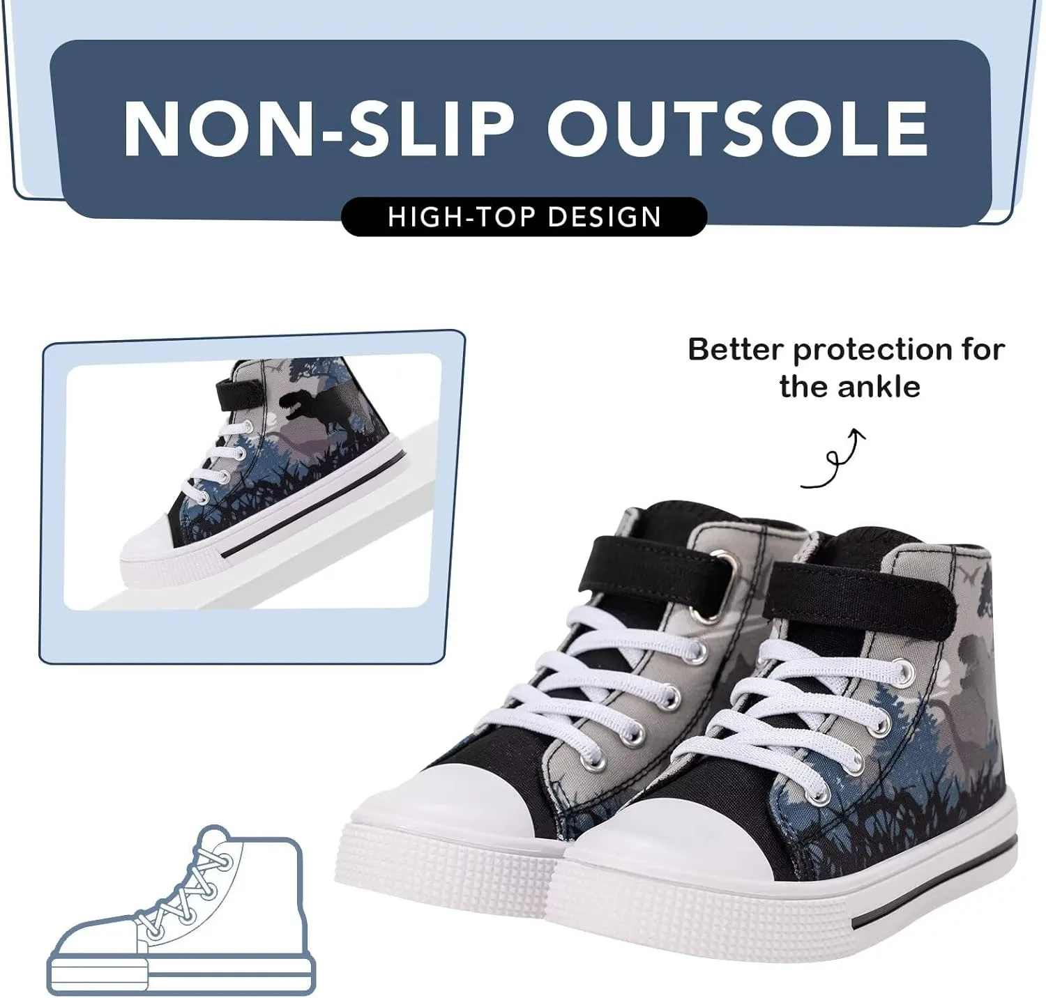 Kids Toddler Sneakers Girls Boys High Top Canvas Shoes Unisex-Child Casual Shoes