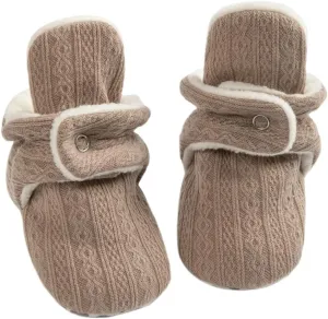 KIDSUN Infant Baby Boy Girl Cozy Fleece Bootie Newborn Stay On Slipper Winter Warm Gripper Non-Slip Crib Shoes