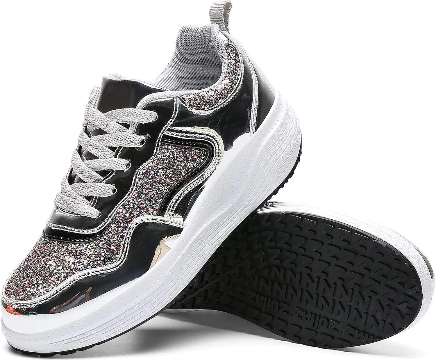 kkdom Women's Walking Shoes Breathable Mesh Comfort Lightweight Wedge Platform Sneakers