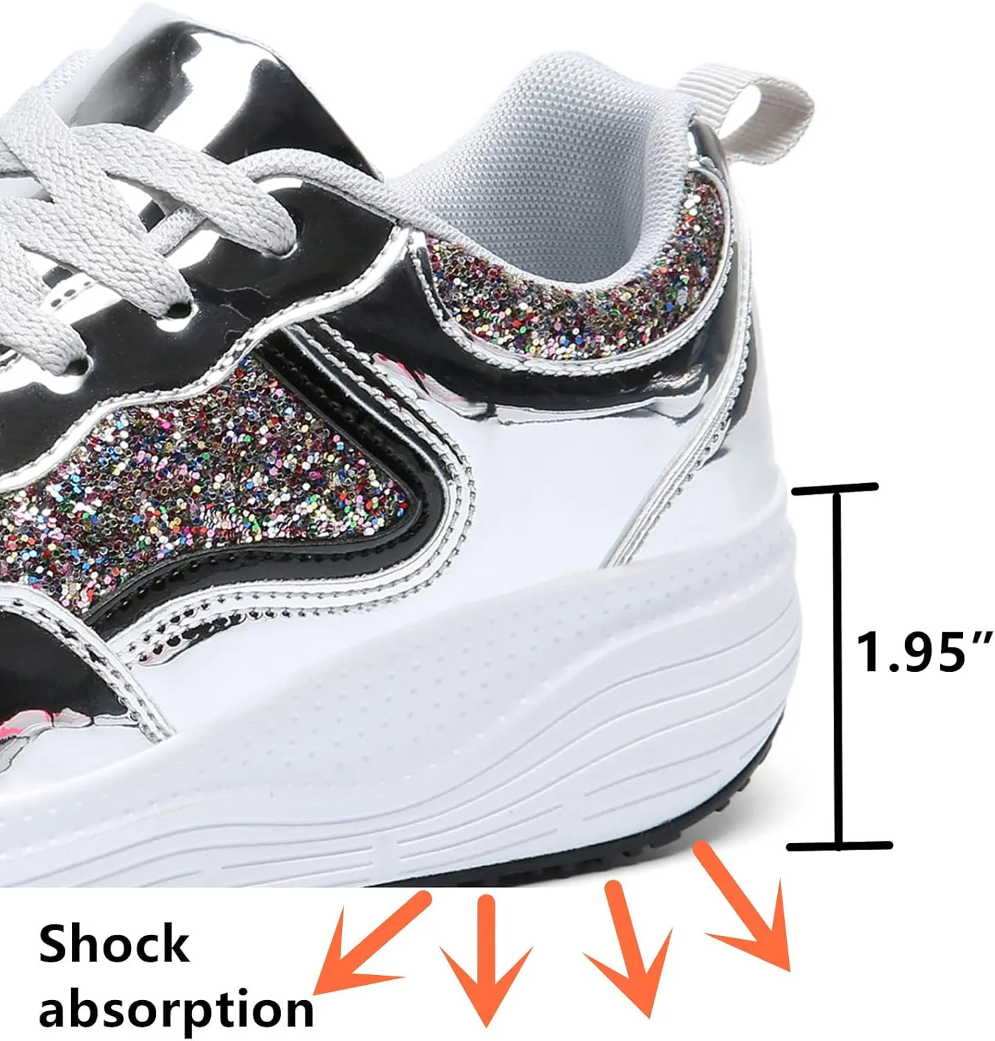 kkdom Women's Walking Shoes Breathable Mesh Comfort Lightweight Wedge Platform Sneakers