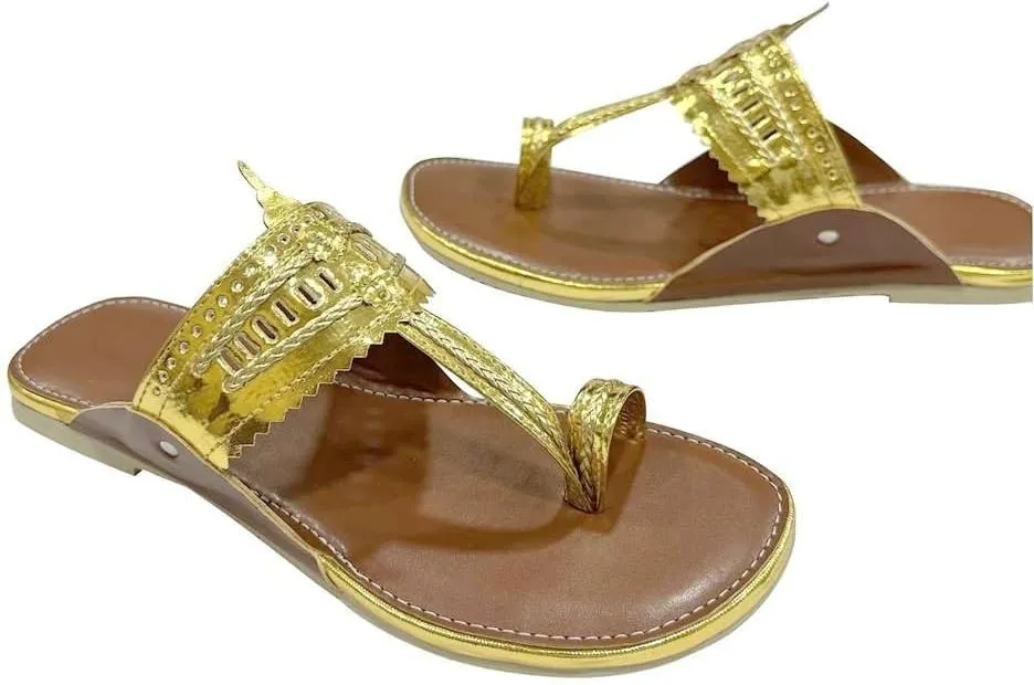 Kolhapuri Chappal For Women's Indian Flat Flip Flop Kolhapuri Sandals For Women Ethnic s Casual Mojaris
