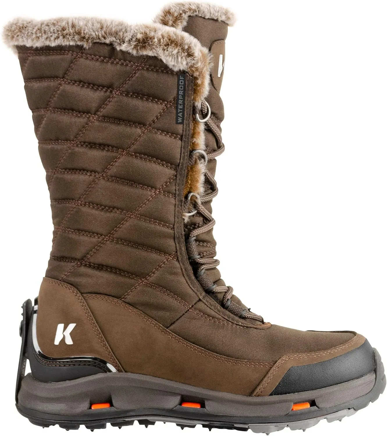 Korkers Women's South Lake Winter Boots - Extra Cozy and Waterproof - Includes Interchangeable TrailTrac Sole