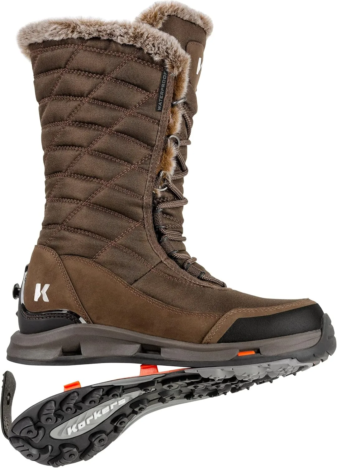 Korkers Women's South Lake Winter Boots - Extra Cozy and Waterproof - Includes Interchangeable TrailTrac Sole