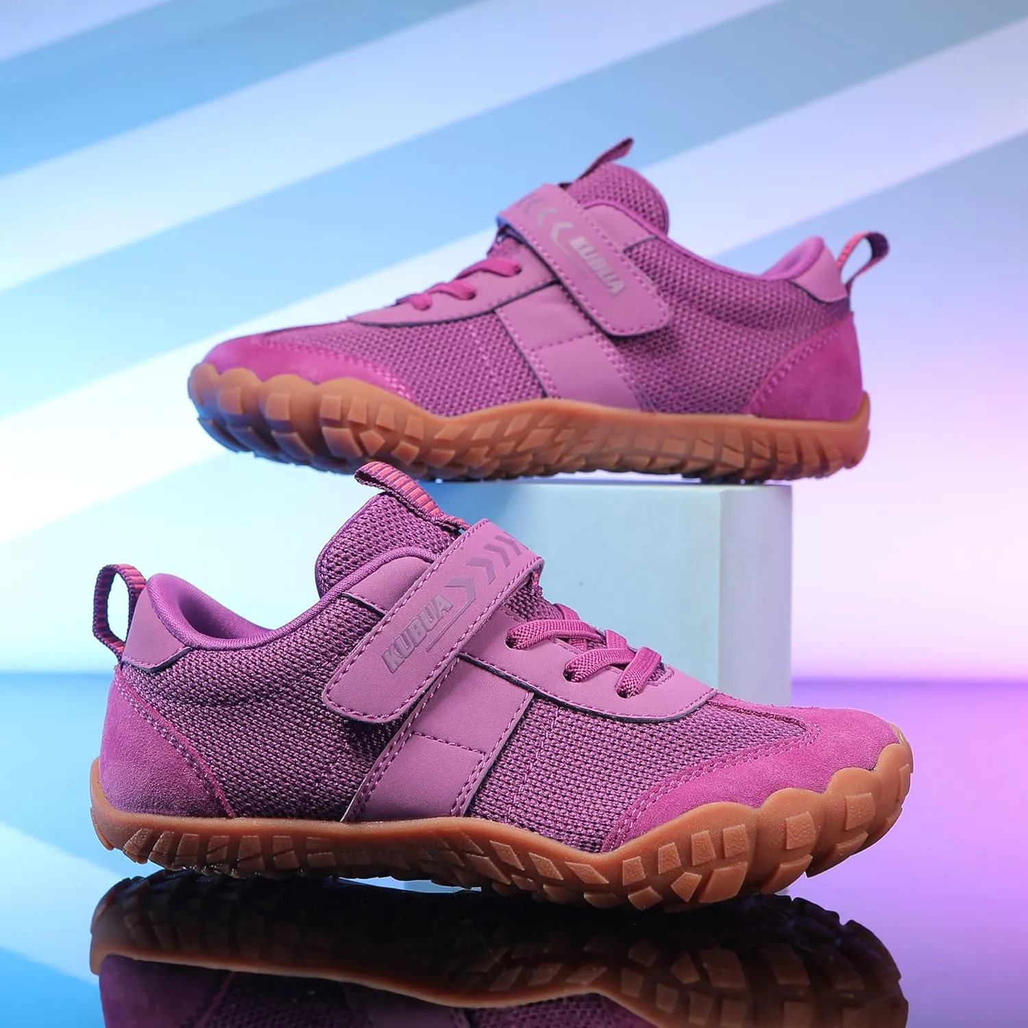 KUBUA Boys Girls Sneakers Kids Barefoot Shoes Comfort Anti-Slip Walking Shoes for Indoor Outdoor Toddler Little Big Kid