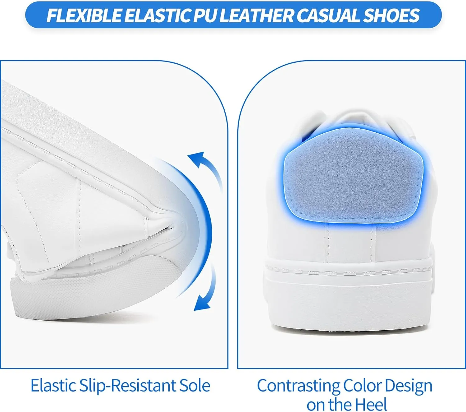 kufeiti White PU Leather Sneakers for Women Low Top Lace Up Tennis Shoes Women's Fashion Casual Shoes Sneakers