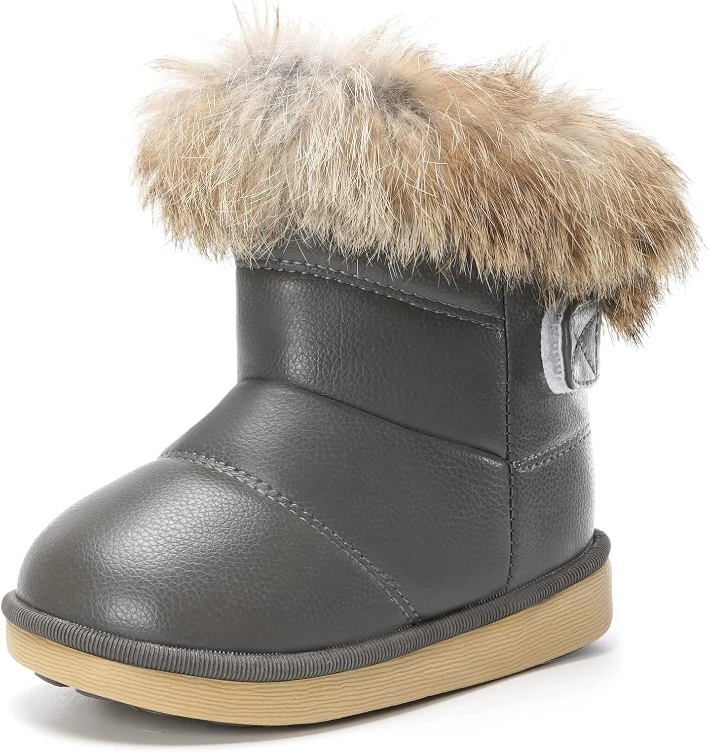 KVbabby Toddler boots Kids Snow Boots Girl's Warm Winter Boots Waterproof Boot PU Leather Non-slip