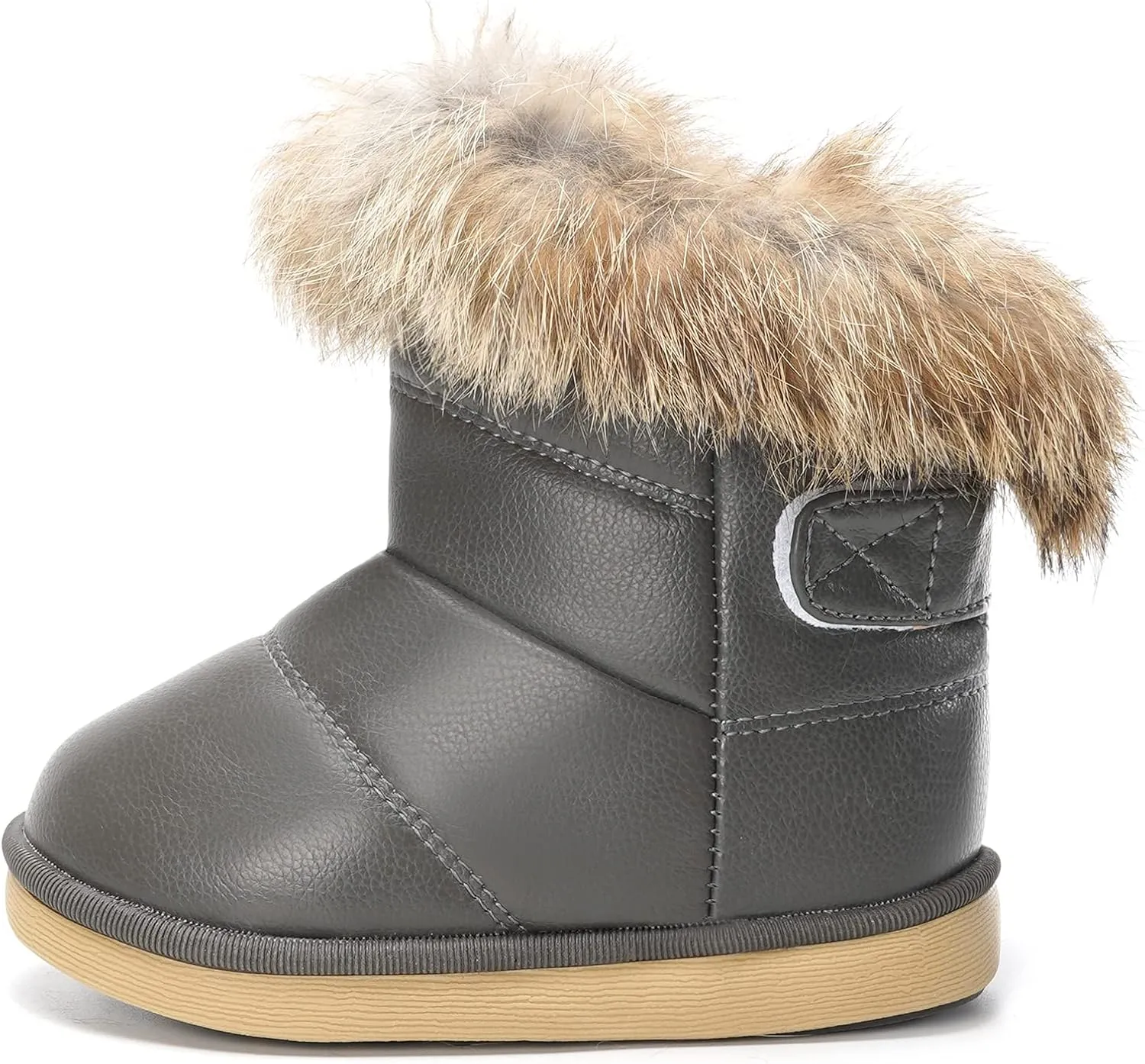KVbabby Toddler boots Kids Snow Boots Girl's Warm Winter Boots Waterproof Boot PU Leather Non-slip