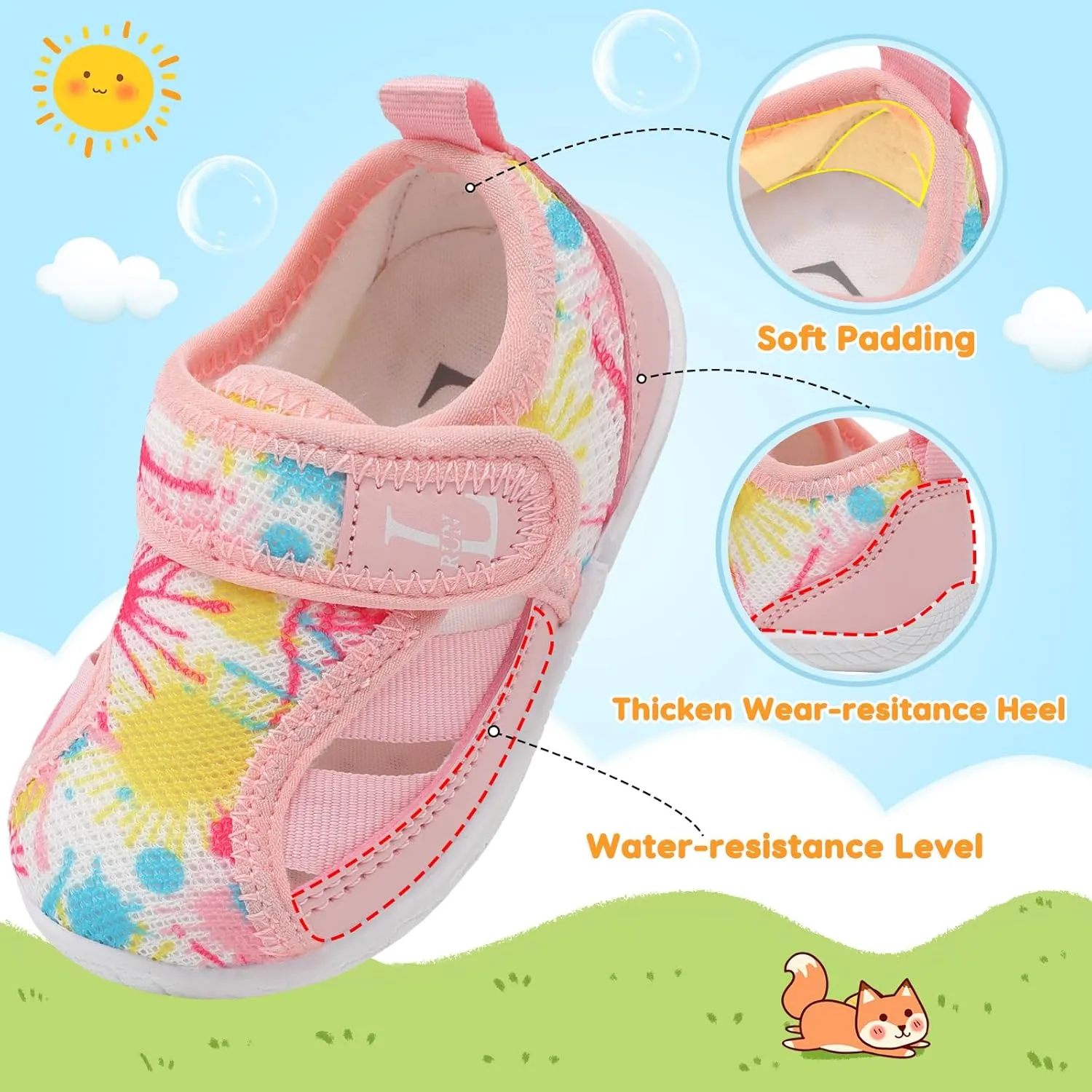 L-RUN Toddler Shoes Barefoot Kids Sneakers Wide Minimalist Boys Girls Summer Footwear for Indoor Outdoor Walking Running