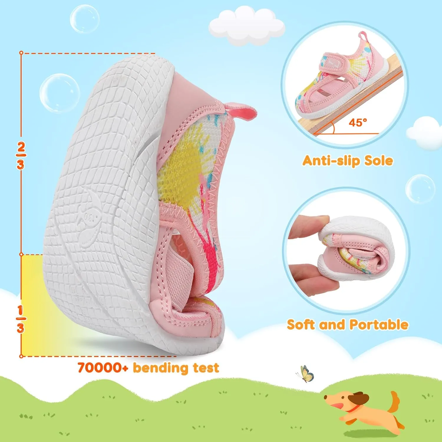 L-RUN Toddler Shoes Barefoot Kids Sneakers Wide Minimalist Boys Girls Summer Footwear for Indoor Outdoor Walking Running