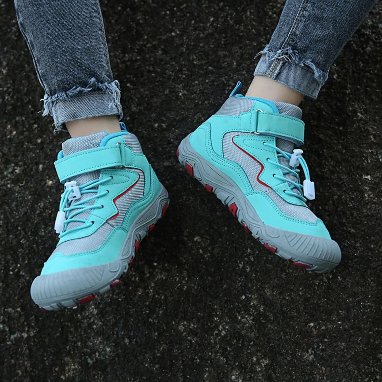 Lace-Up Open Toe Shoes For Childrens Kids Snow Boots Outdoor Sport Booties Fashion Breathable Rubber Boys Girls Sneaker