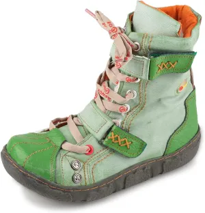Lace-Up PU Leather Boots Flat Women's Snow Boots with Fur Lining