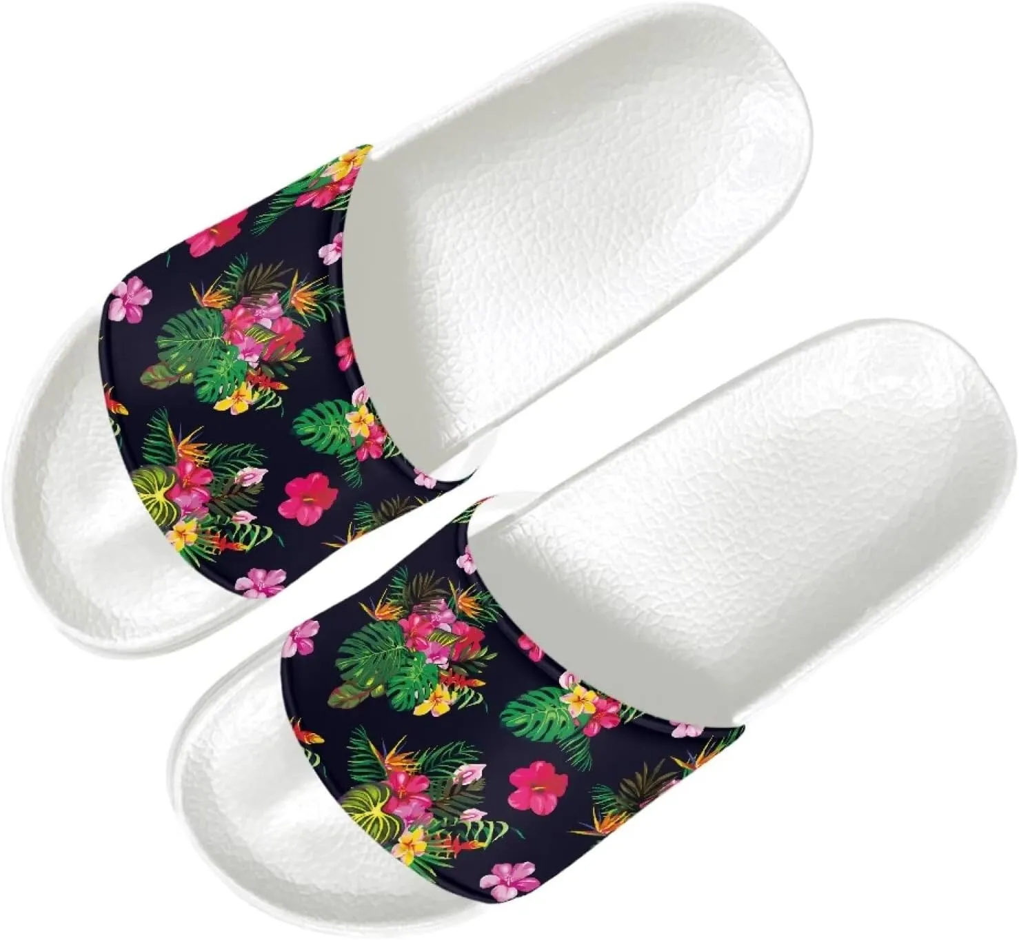 Ladies Open Toe Sport Sandals Non-Slip Cozy Shower Shoes Comfortable Peep Toe Slide Sandals Single Band Plain Ultimate Comfort Slippers for Summer