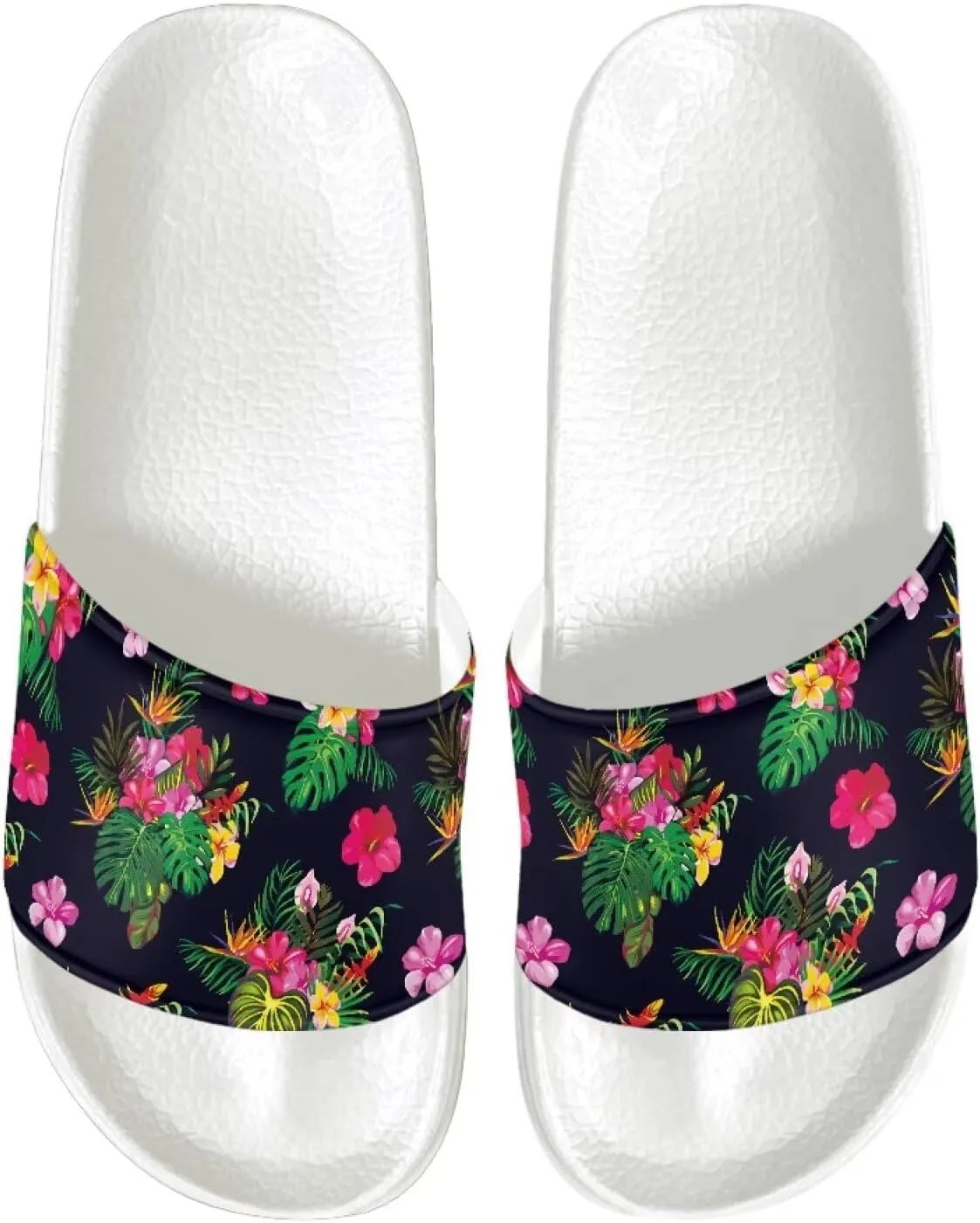 Ladies Open Toe Sport Sandals Non-Slip Cozy Shower Shoes Comfortable Peep Toe Slide Sandals Single Band Plain Ultimate Comfort Slippers for Summer