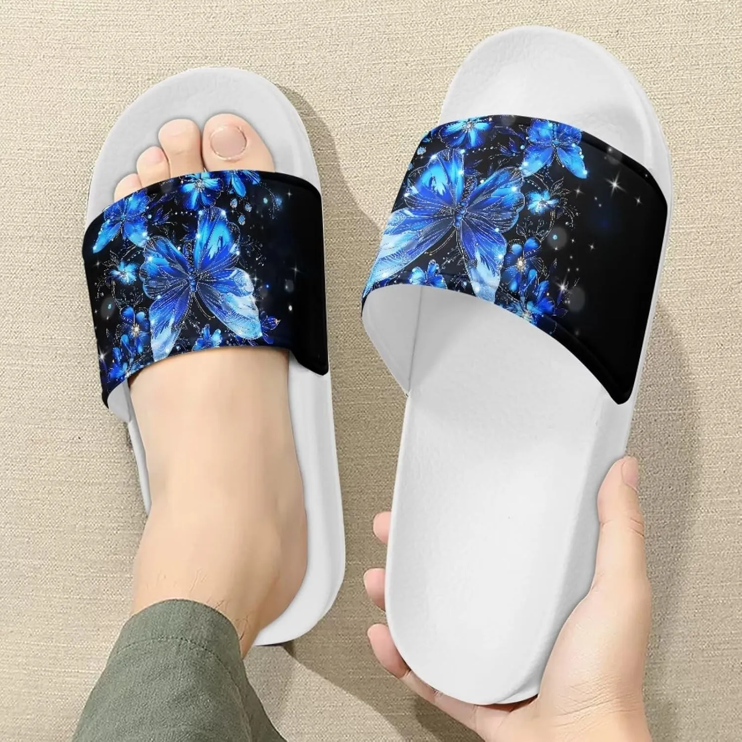 Ladies Open Toe Sport Sandals Non-Slip Cozy Shower Shoes Comfortable Peep Toe Slide Sandals Single Band Plain Ultimate Comfort Slippers for Summer