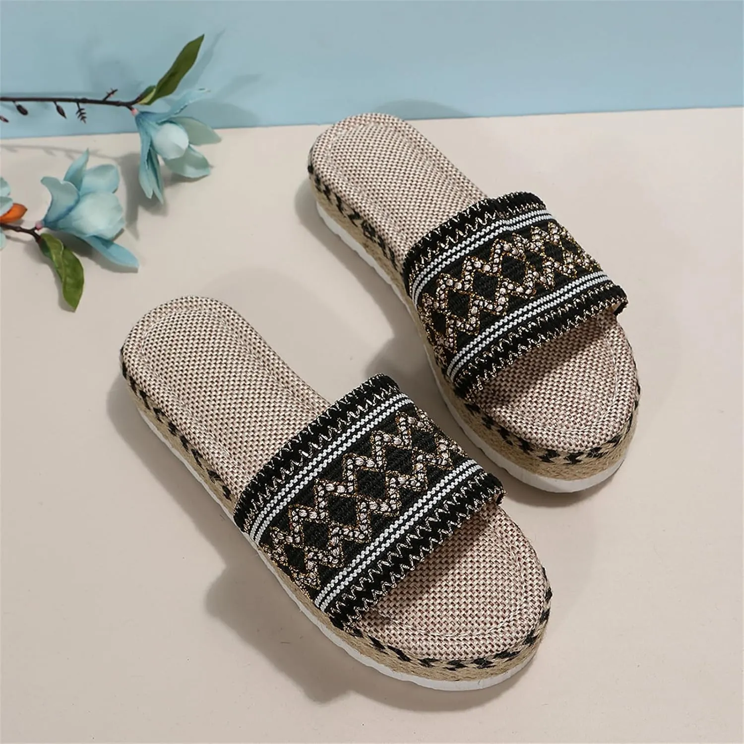 Ladmiple Sandals for Women Dressy Summer,Women's 2023 Casual Cute Bow Knot Beach Flip Flops Comfy Platform Shoes Sandals