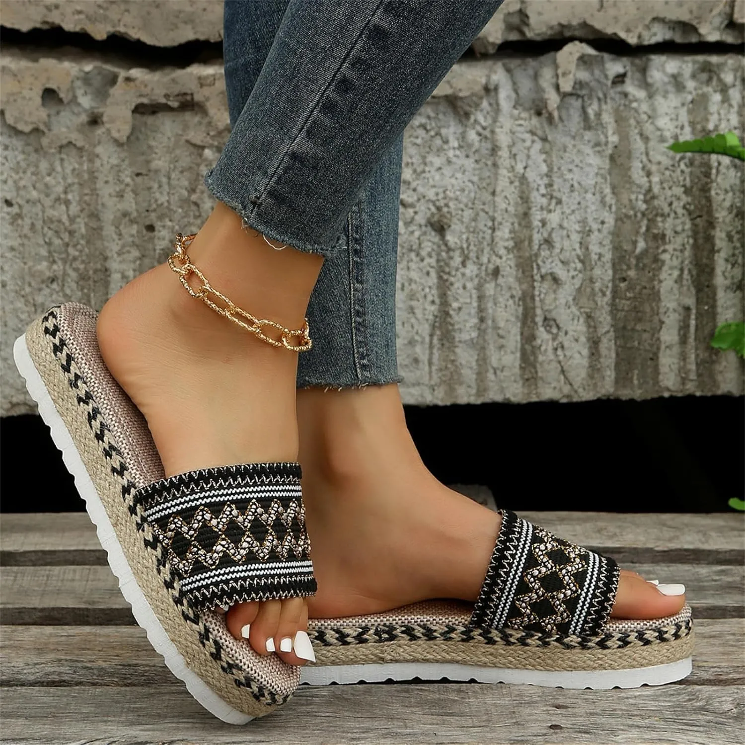 Ladmiple Sandals for Women Dressy Summer,Women's 2023 Casual Cute Bow Knot Beach Flip Flops Comfy Platform Shoes Sandals