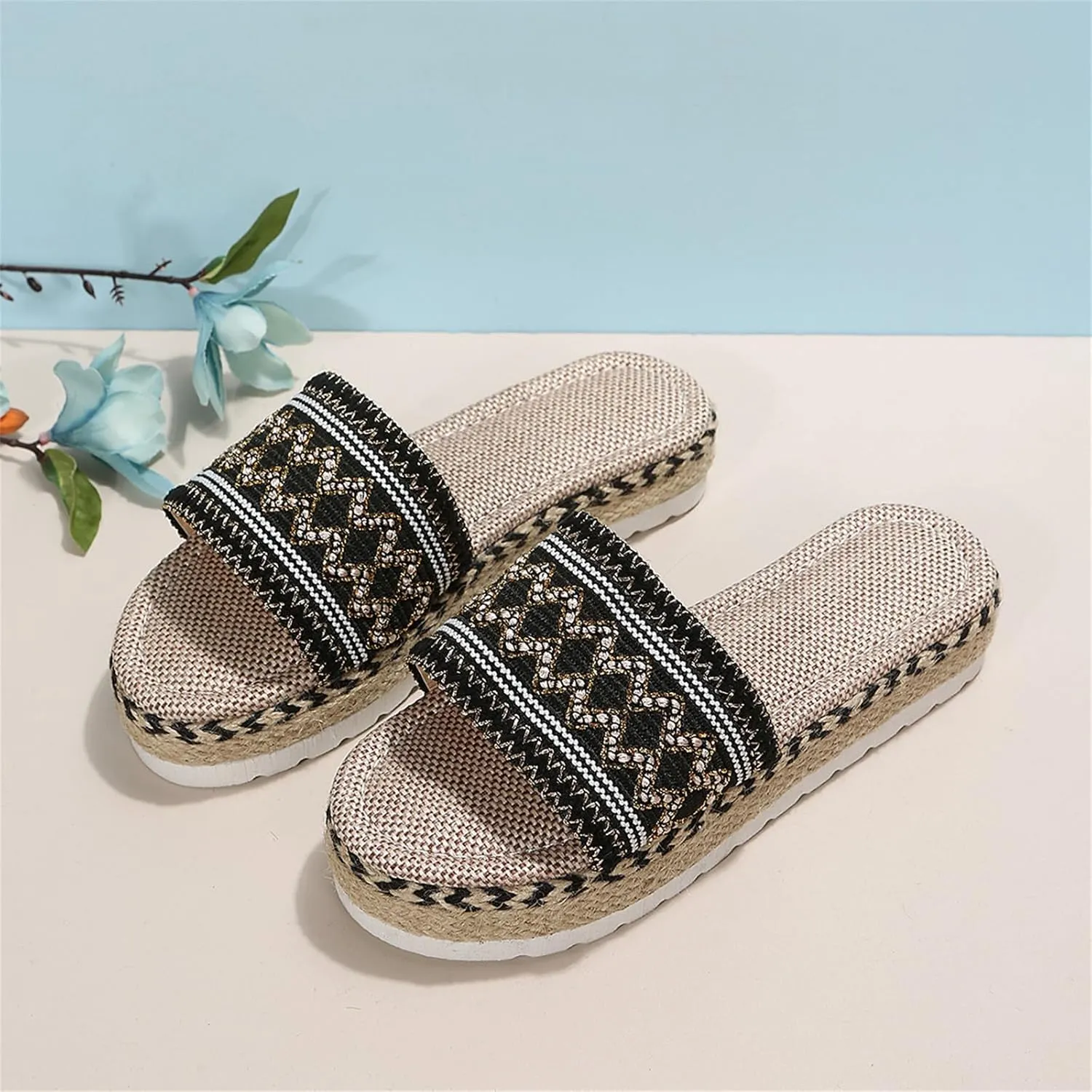Ladmiple Sandals for Women Dressy Summer,Women's 2023 Casual Cute Bow Knot Beach Flip Flops Comfy Platform Shoes Sandals