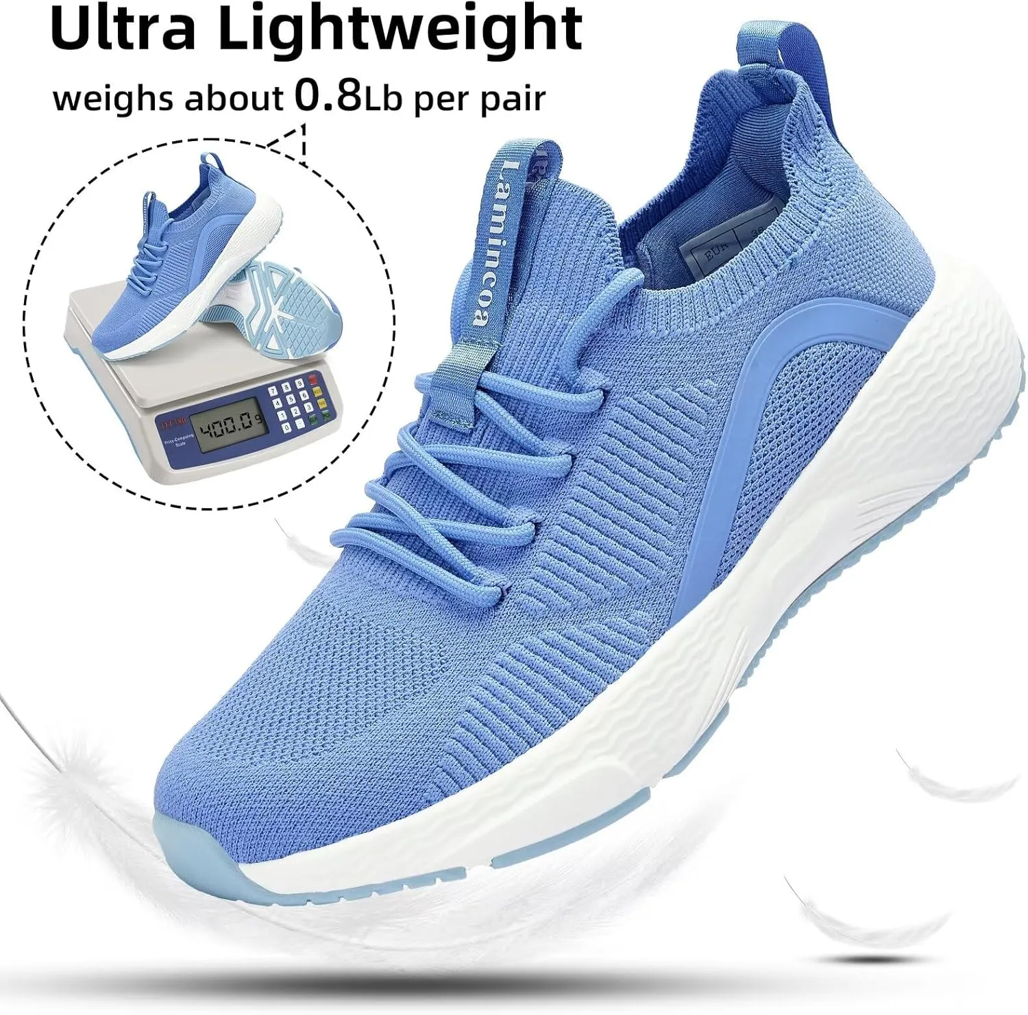 Lamincoa Women's Running Shoes Slip on Walking Sneaker Lightweight Tennis Shoes Casual Athletic Sneakers for Outdoor Gym Workout