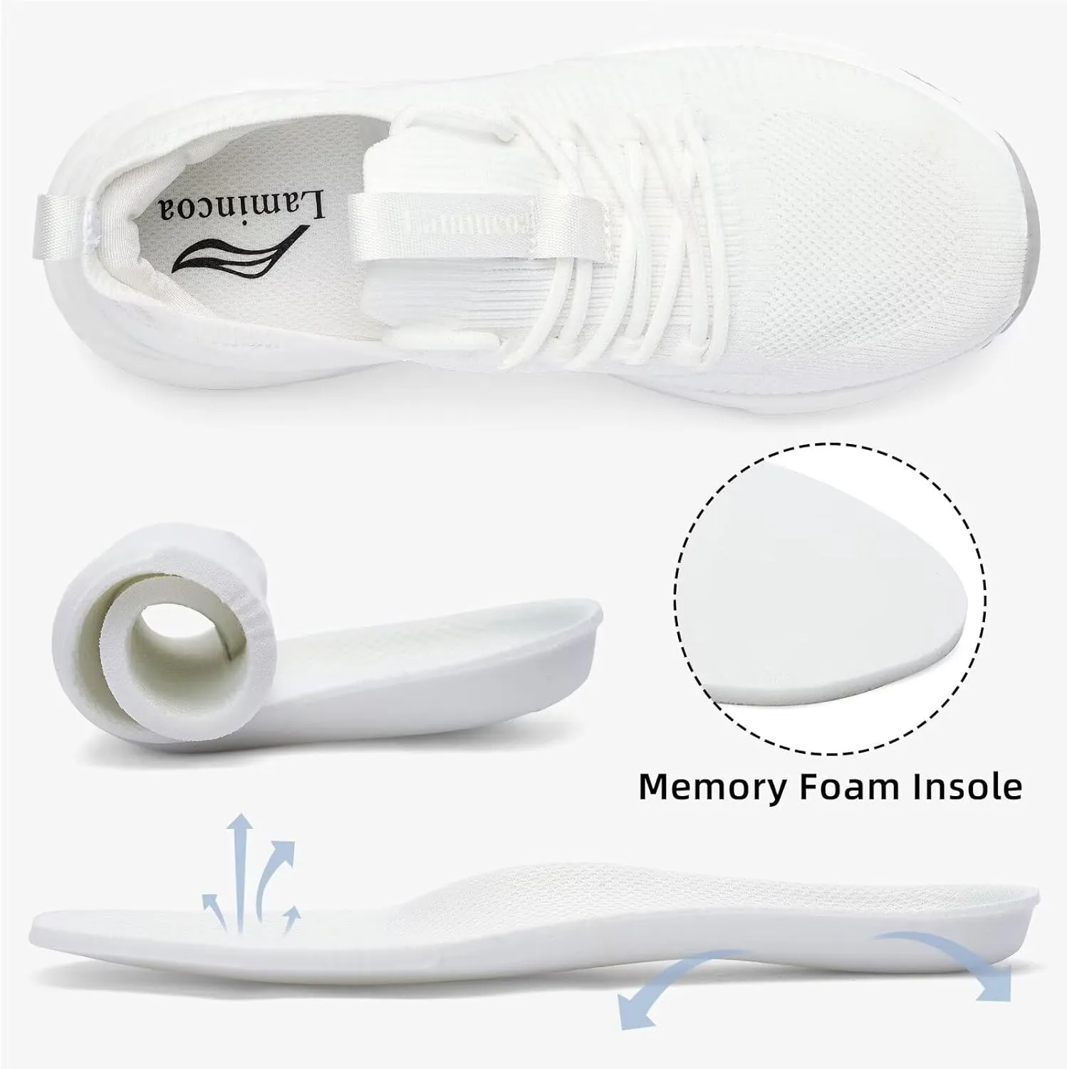 Lamincoa Women's Running Shoes Slip on Walking Sneaker Lightweight Tennis Shoes Casual Athletic Sneakers for Outdoor Gym Workout