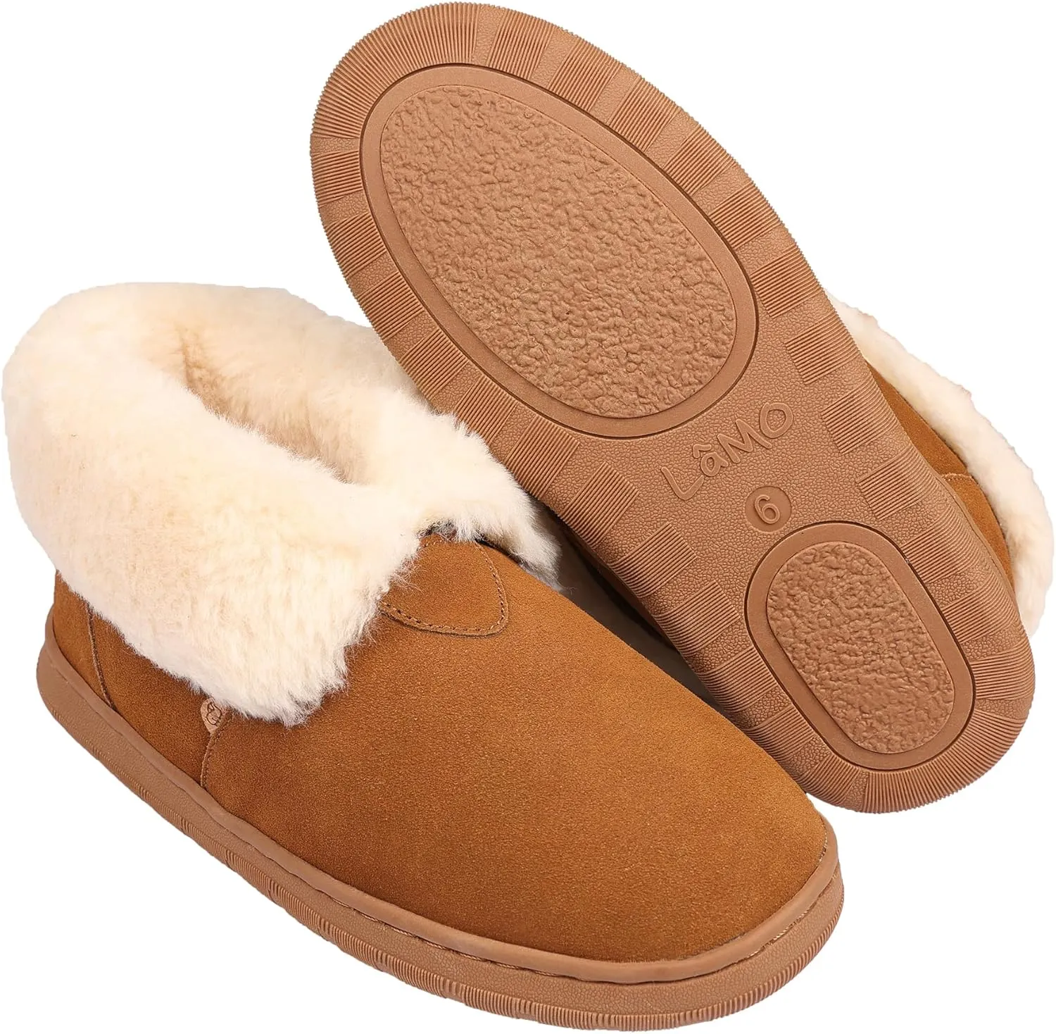 Lamo Women's Mabel Bootie Slippers For Women - Premium Suede Upper, Luxurious Faux Fur Lining, Ortholite Foam Footbed with Australian Sheepskin, NEW Upgraded Women's Bootie