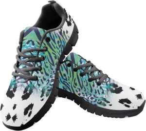 Lightweight Women's Walking Shoes, Soft Athletic Tennis Shoes, Lace Up Running Sneakers for Girls