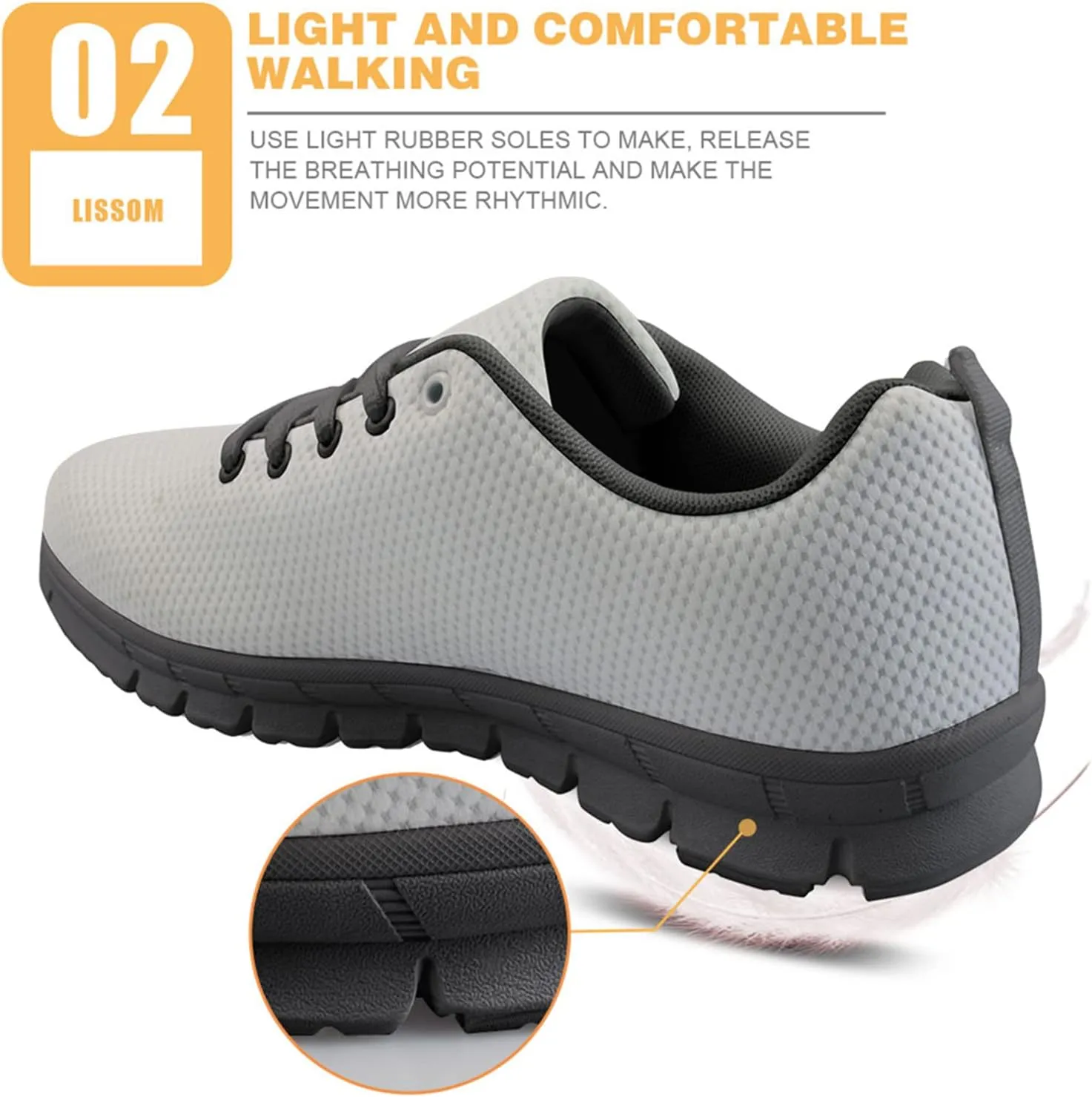 Lightweight Women's Walking Shoes, Soft Athletic Tennis Shoes, Lace Up Running Sneakers for Girls
