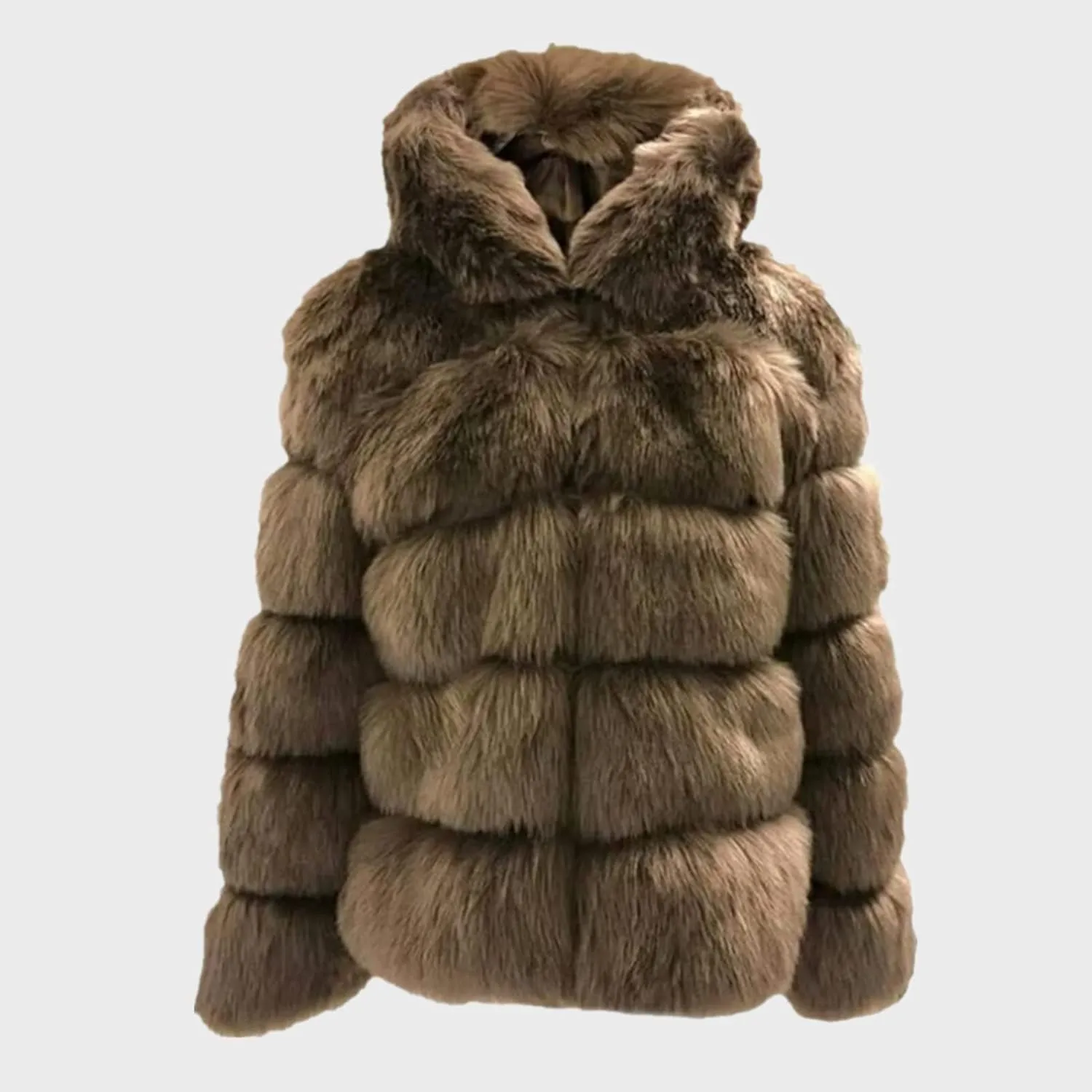 Lisa Colly Women's Winter Parka Coat Overcoat Long Sleeve Faux Fur Coat Jacket