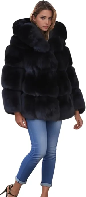 Lisa Colly Women's Winter Parka Coat Overcoat Long Sleeve Faux Fur Coat Jacket