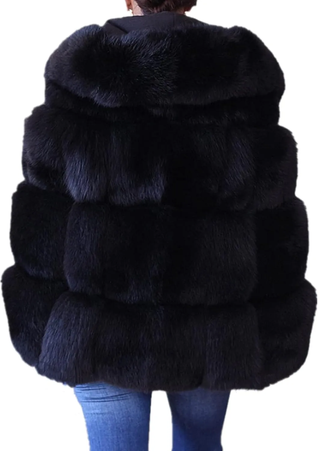 Lisa Colly Women's Winter Parka Coat Overcoat Long Sleeve Faux Fur Coat Jacket