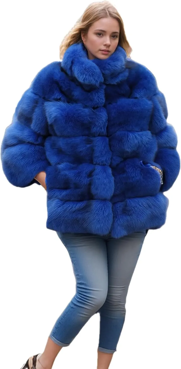 Lisa Colly Women's Winter Parka Coat Overcoat Long Sleeve Faux Fur Coat Jacket