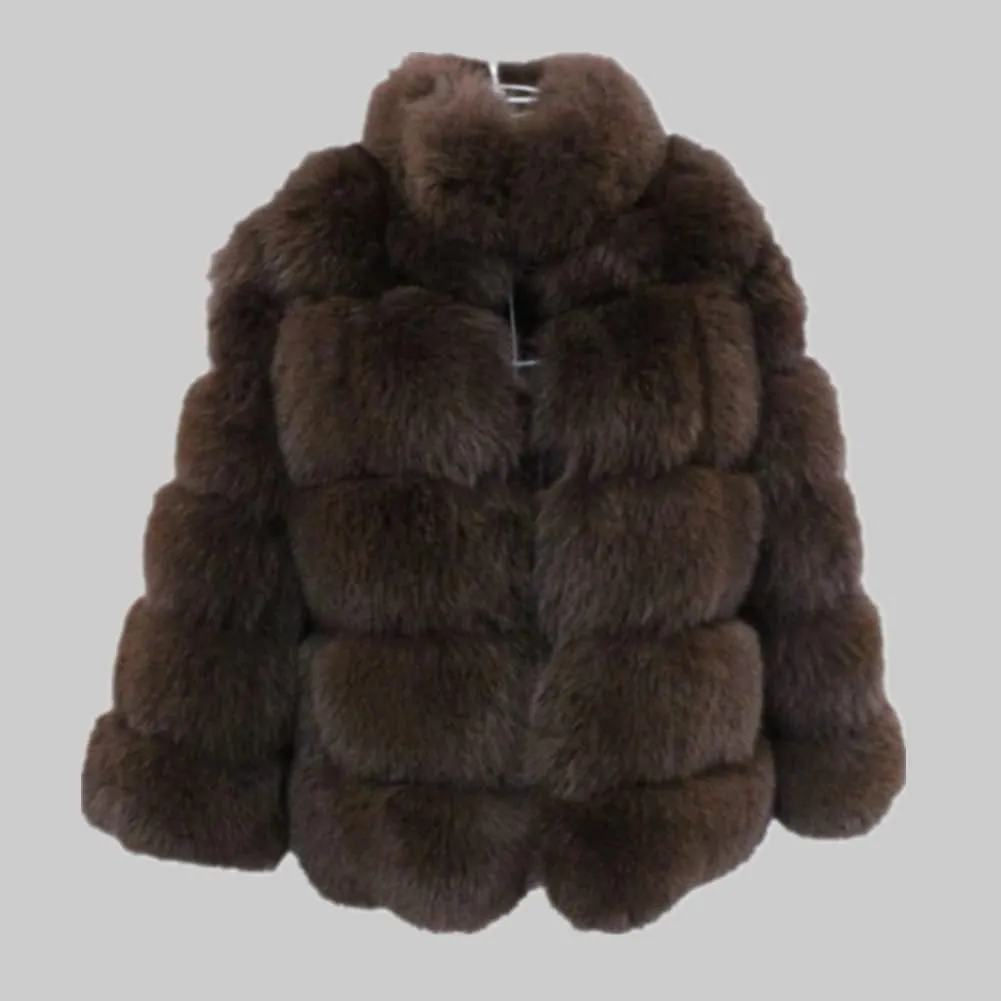 Lisa Colly Women's Winter Parka Coat Overcoat Long Sleeve Faux Fur Coat Jacket