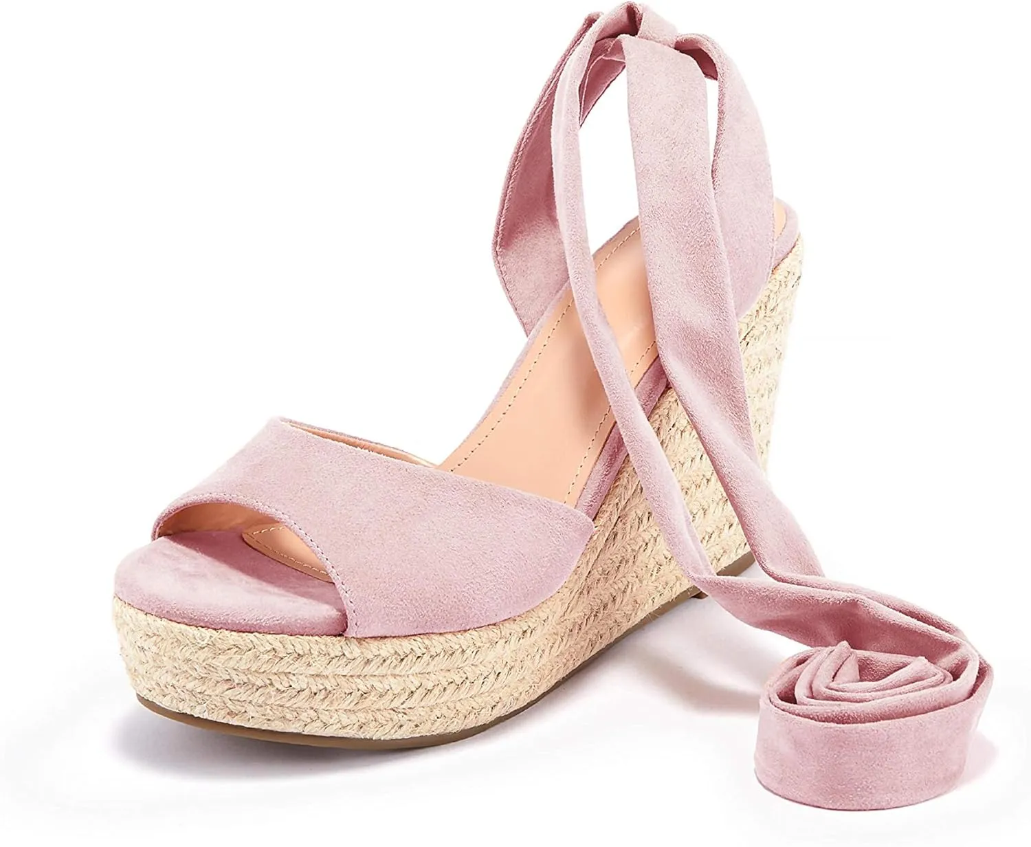 Liyuandian Womens Platform Espadrille Wedges Open Toe High Heel Sandals with Ankle Strap Buckle Up Shoes