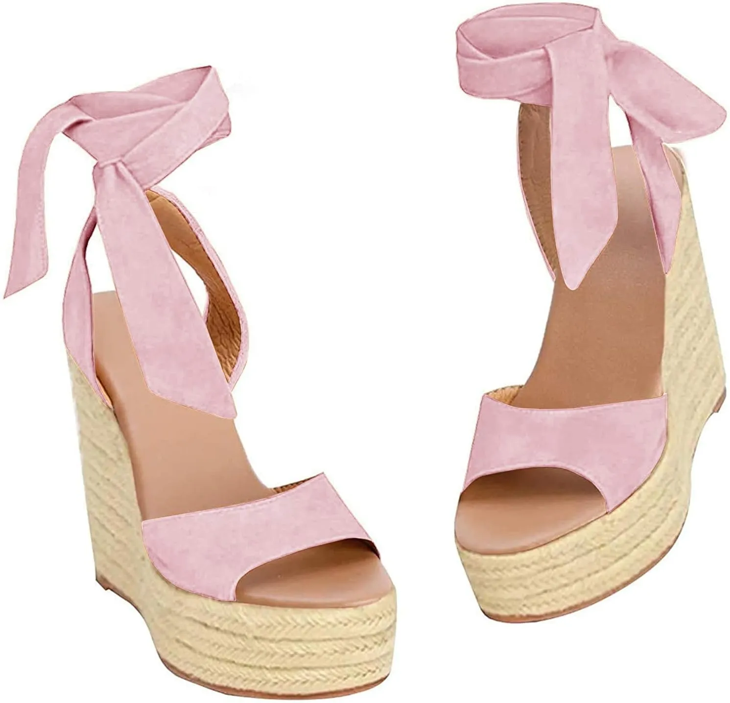Liyuandian Womens Platform Espadrille Wedges Open Toe High Heel Sandals with Ankle Strap Buckle Up Shoes
