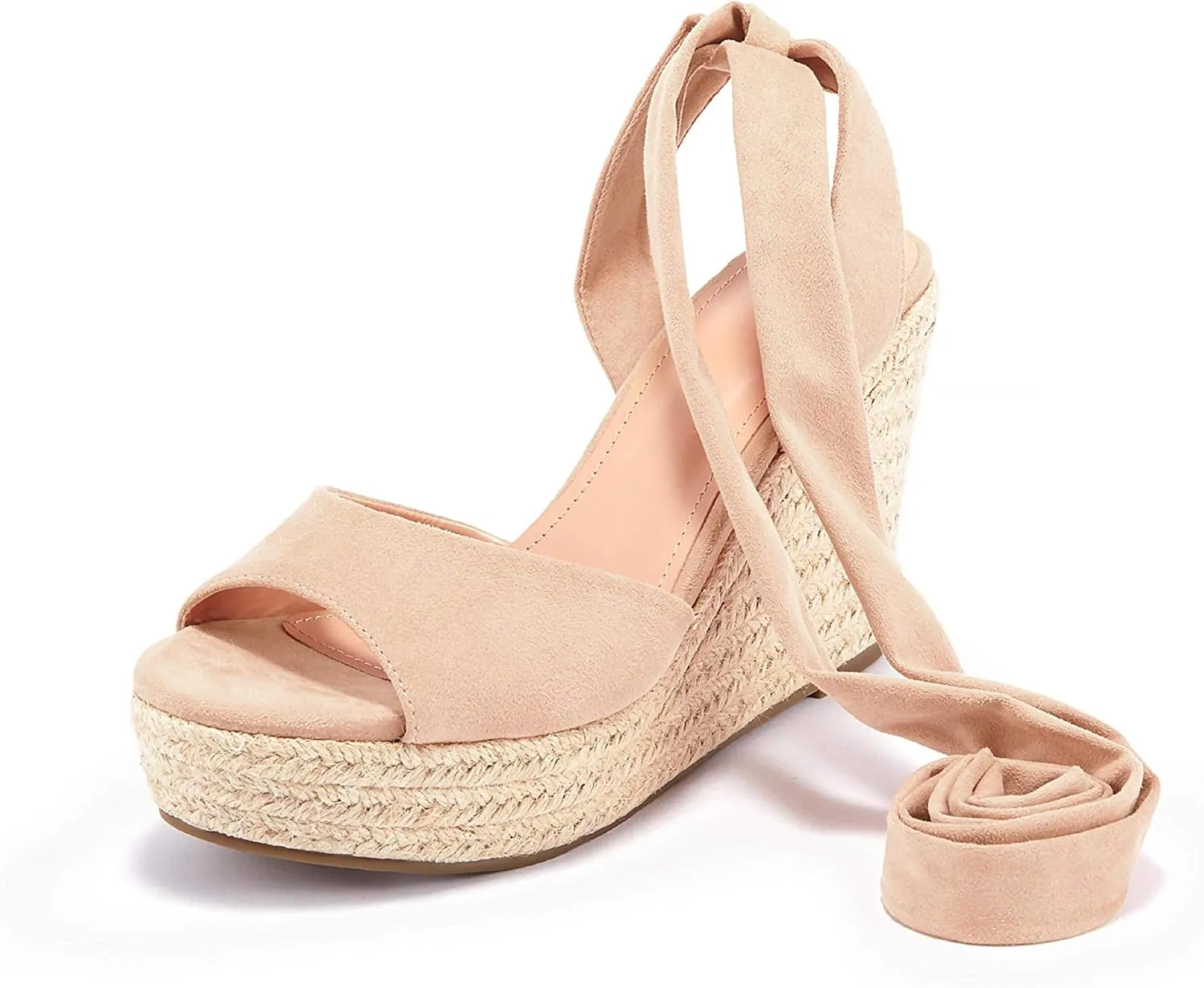 Liyuandian Womens Platform Espadrille Wedges Open Toe High Heel Sandals with Ankle Strap Buckle Up Shoes