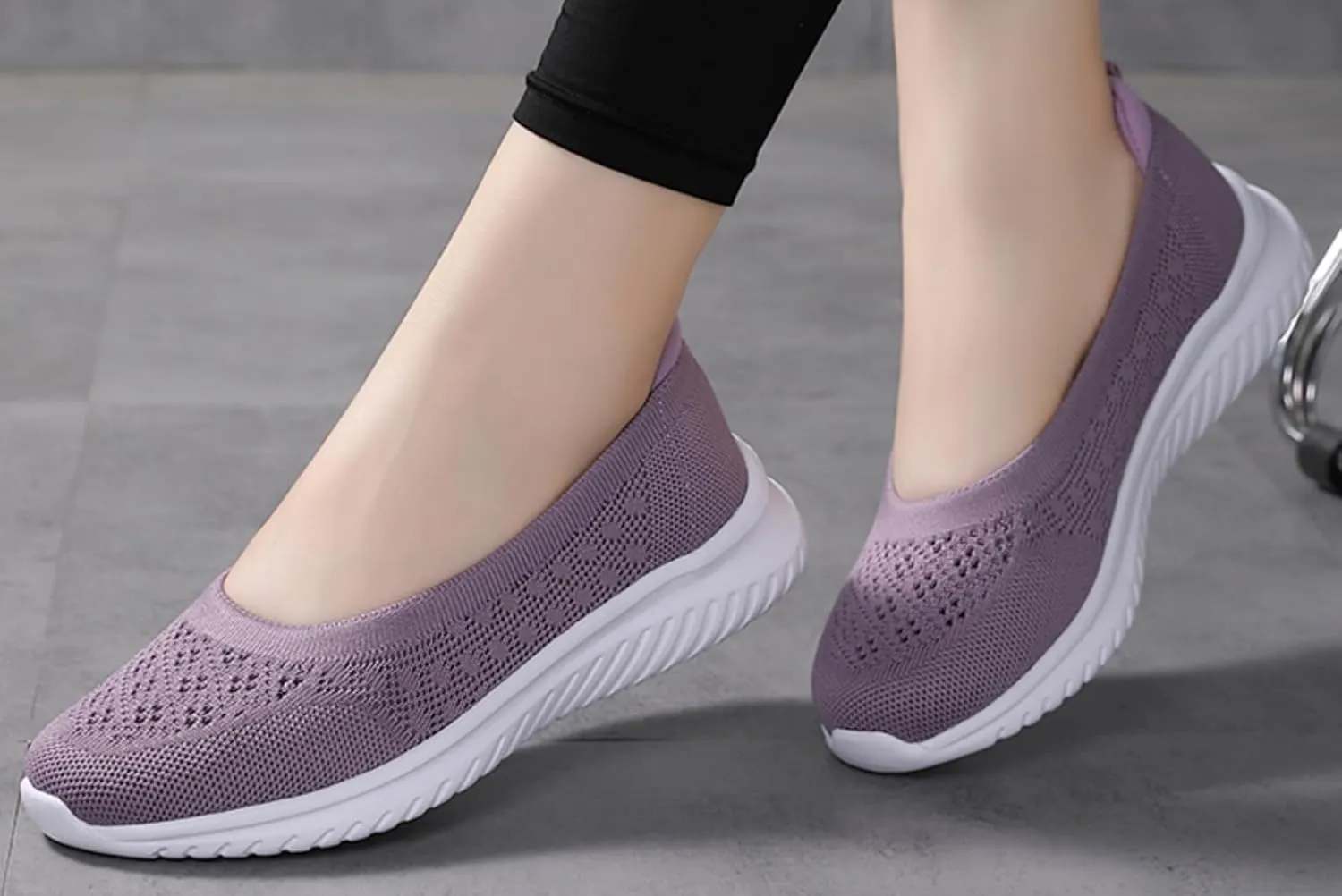 LLTMALL Women's Slip-On Loafers Breathable Mesh Sneakers – Lightweight Walking Shoes for Work, Travel & Casual