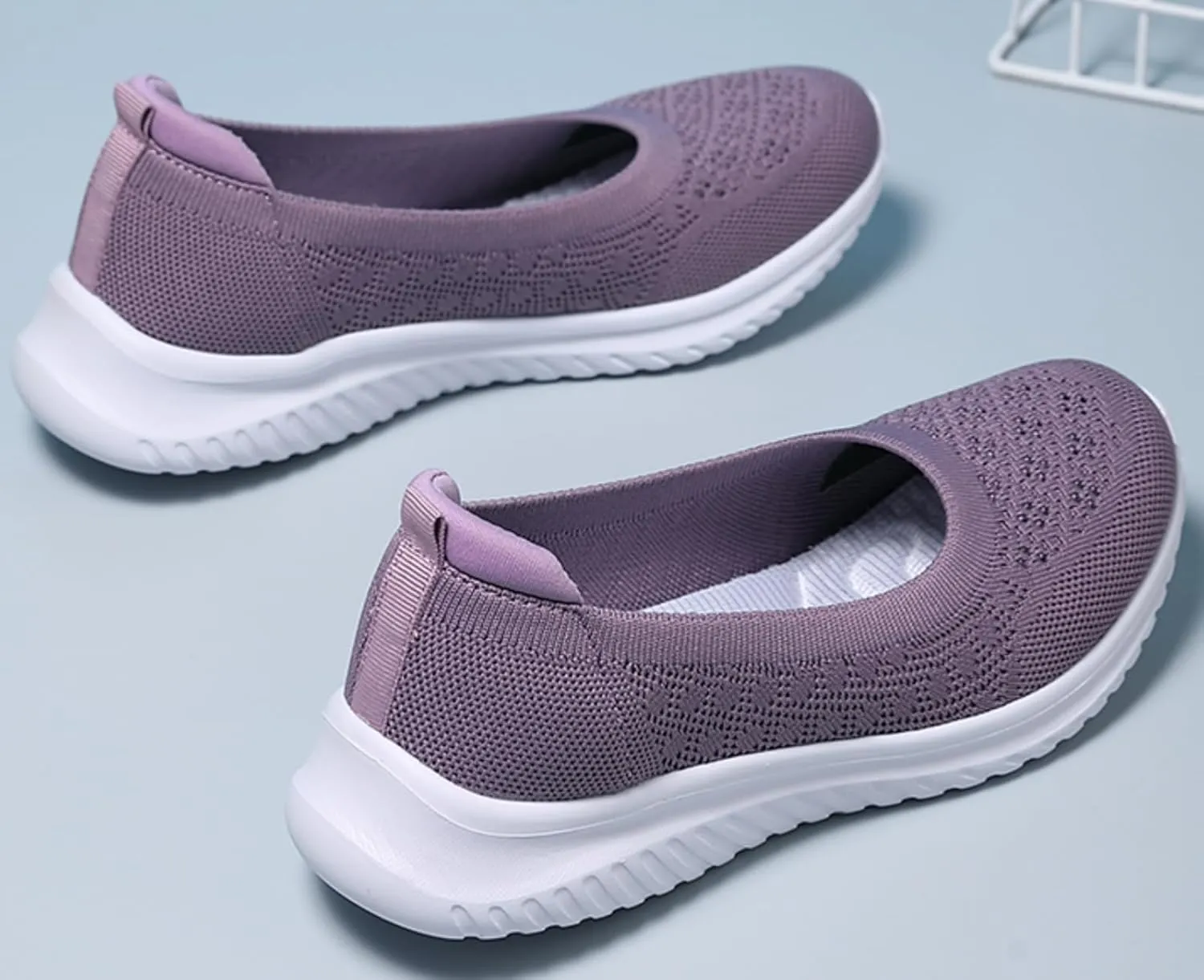 LLTMALL Women's Slip-On Loafers Breathable Mesh Sneakers – Lightweight Walking Shoes for Work, Travel & Casual