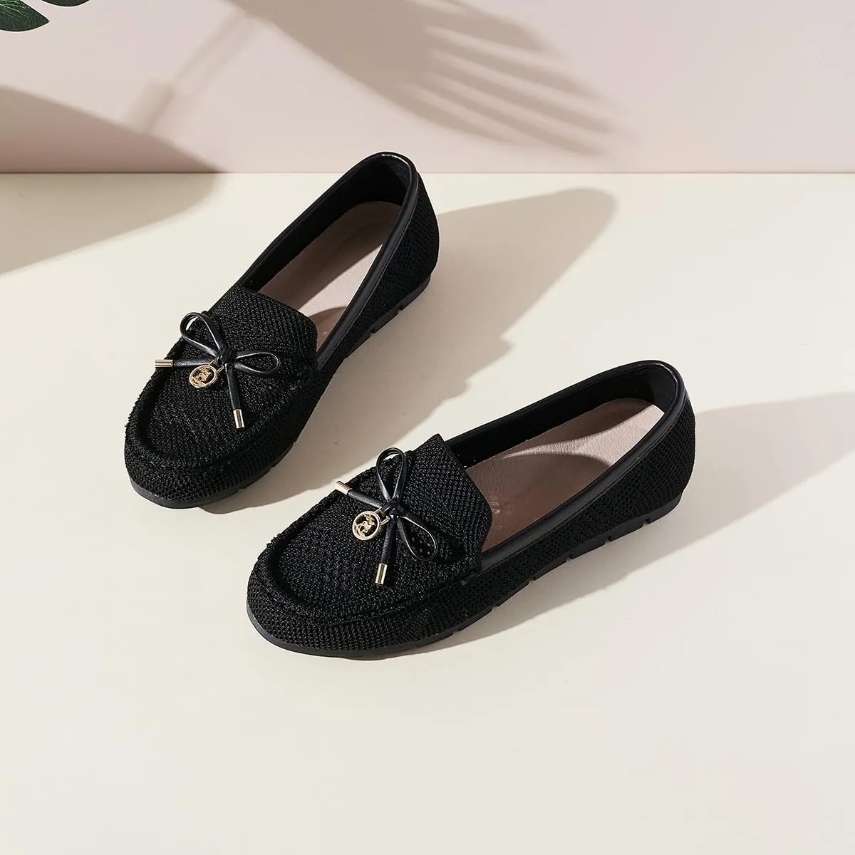 Loafers for Women Comfortable Knit Slip-On Shoes-Breathable Lightweight Driving Walking Mesh Flats for Work Office Comfort