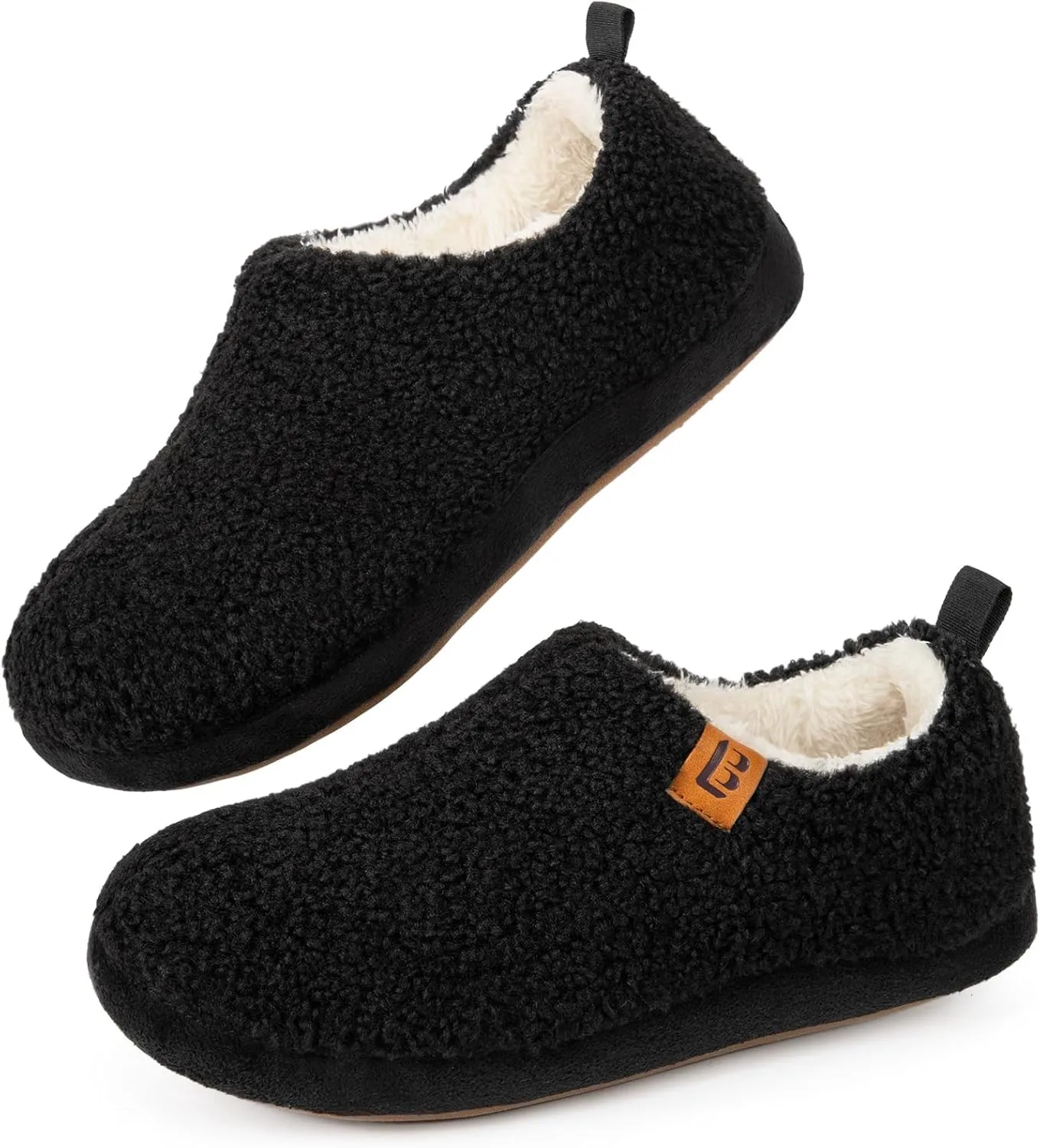 LongBay Women's Cozy Lightweight Slippers Warm Memory Foam Fuzzy House Shoes Indoor Outdoor Bedroom Boots with Anti Skid Rubber Sole