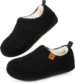 LongBay Women's Cozy Lightweight Slippers Warm Memory Foam Fuzzy House Shoes Indoor Outdoor Bedroom Boots with Anti Skid Rubber Sole
