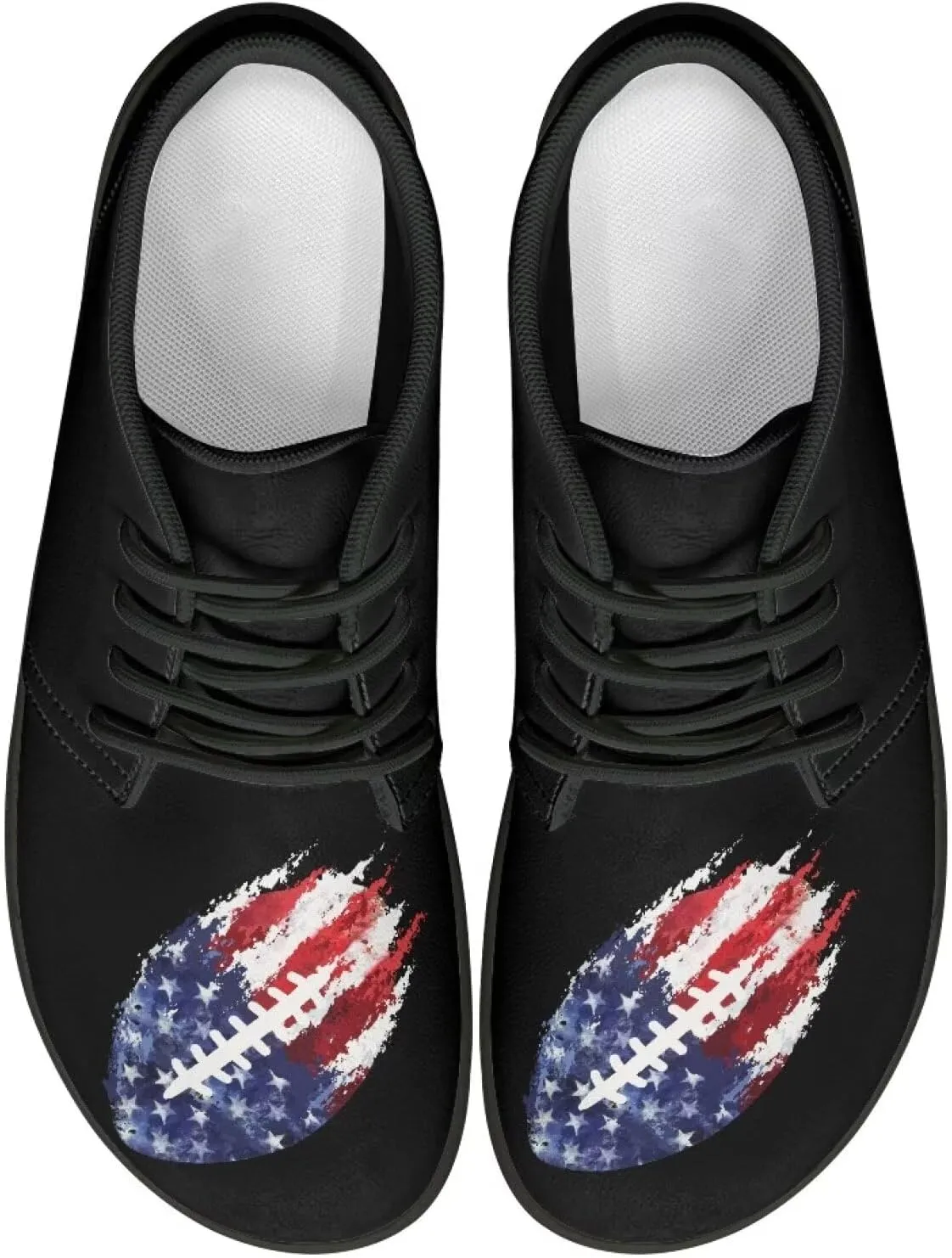 Low Top Shoes for Men PU Leather Barefoot Shoes Wide Toe Walking Shoes Zero Drop Non Slip Csual Sports Sneakers US 5-14