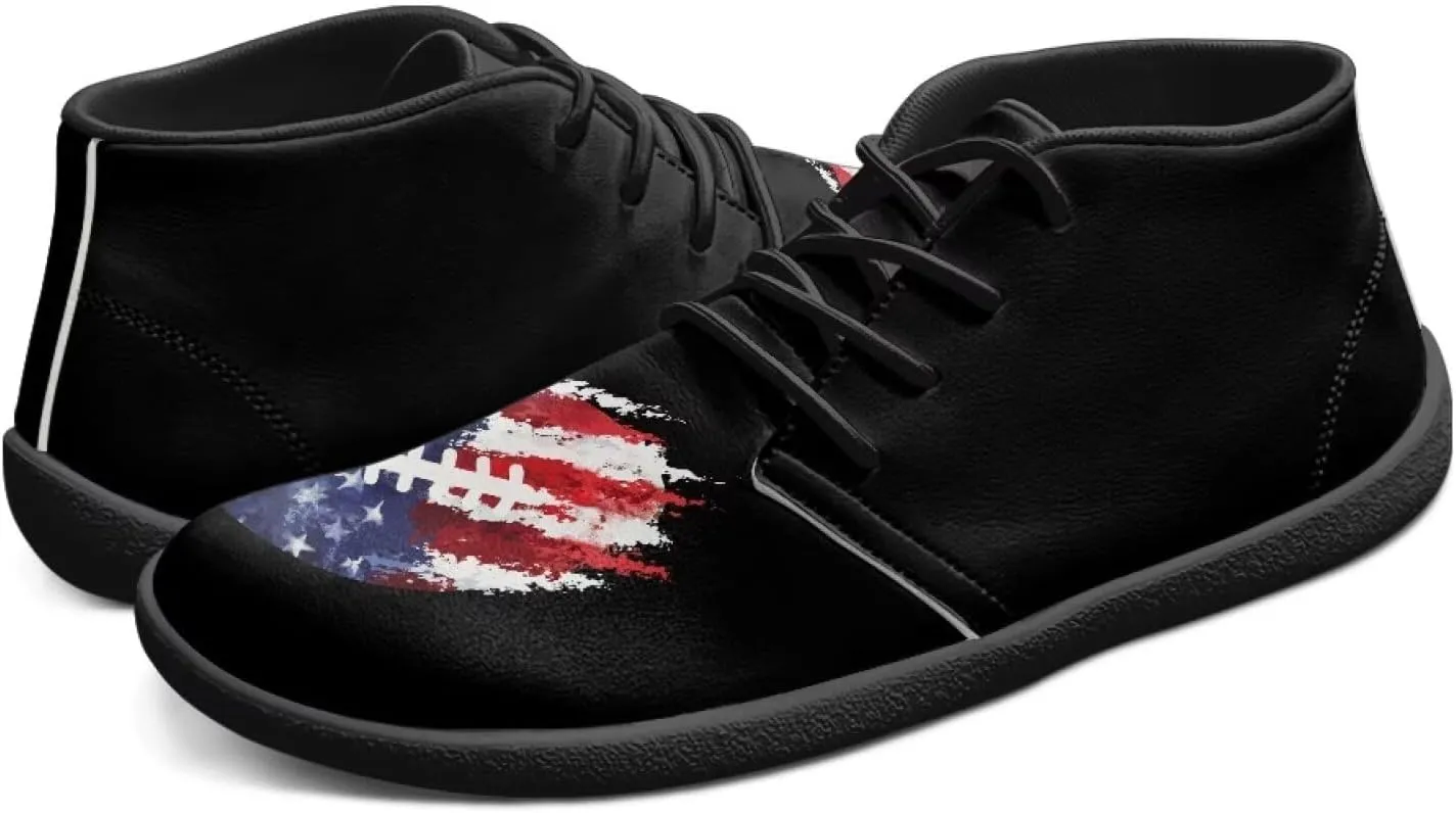 Low Top Shoes for Men PU Leather Barefoot Shoes Wide Toe Walking Shoes Zero Drop Non Slip Csual Sports Sneakers US 5-14
