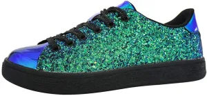 LUCKY STEP Glitter Sneakers Lace up | Fashion Sneakers | Sparkly Shoes for Women