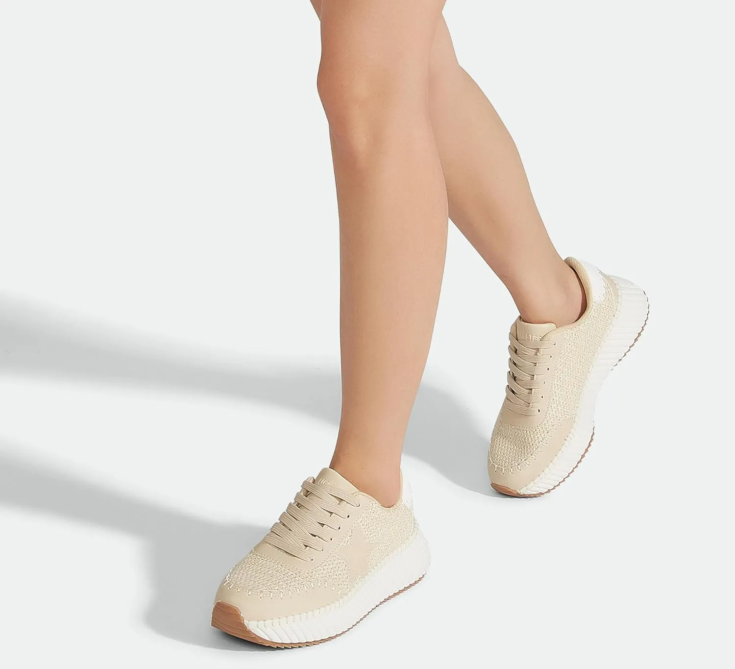 LUCKY STEP Women's Star Platform Sneakers Fashion Chunky Retro Trendy Casual Tennis Running Trainning Walking Shoes