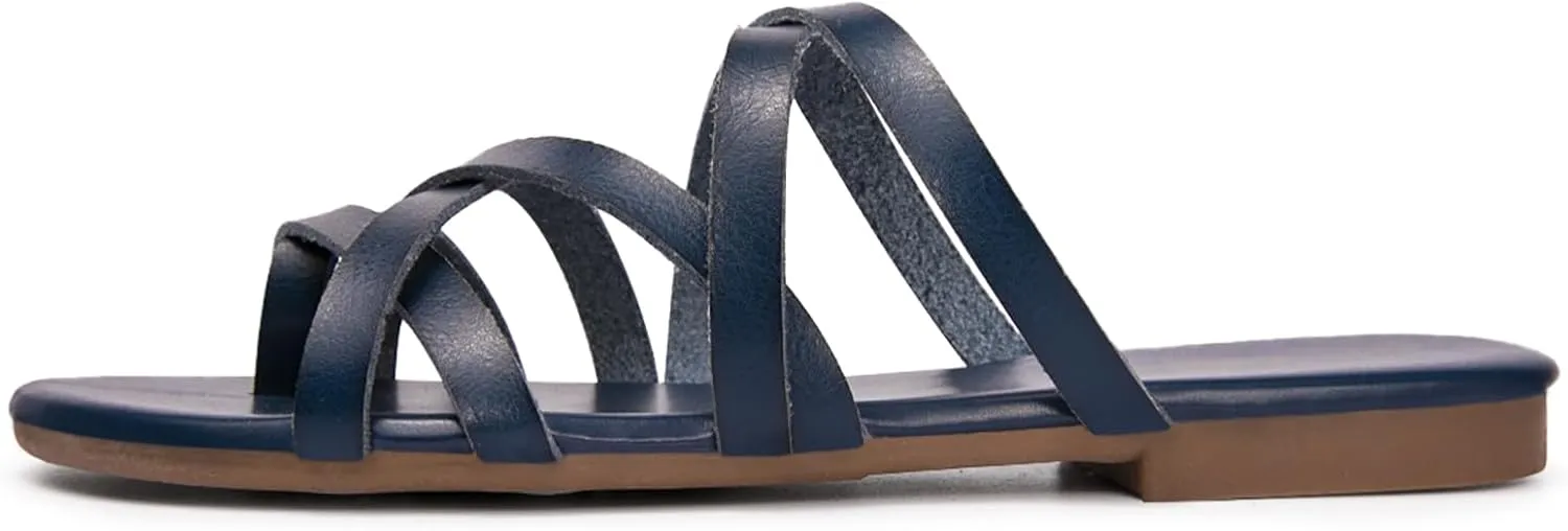 Luffymomo Women's Elastic Strap Flat Sandals Casual Summer Open Toe Sandal