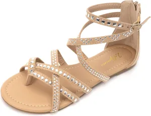 Luffymomo Women's Gladiator Strap Sandals Flat Fisherman Thong Cross Strappy Sandals