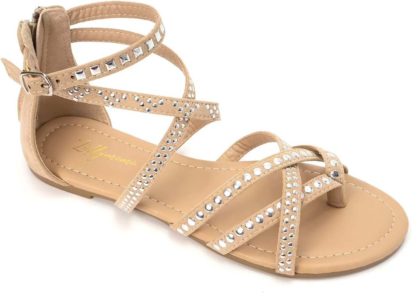 Luffymomo Women's Gladiator Strap Sandals Flat Fisherman Thong Cross Strappy Sandals