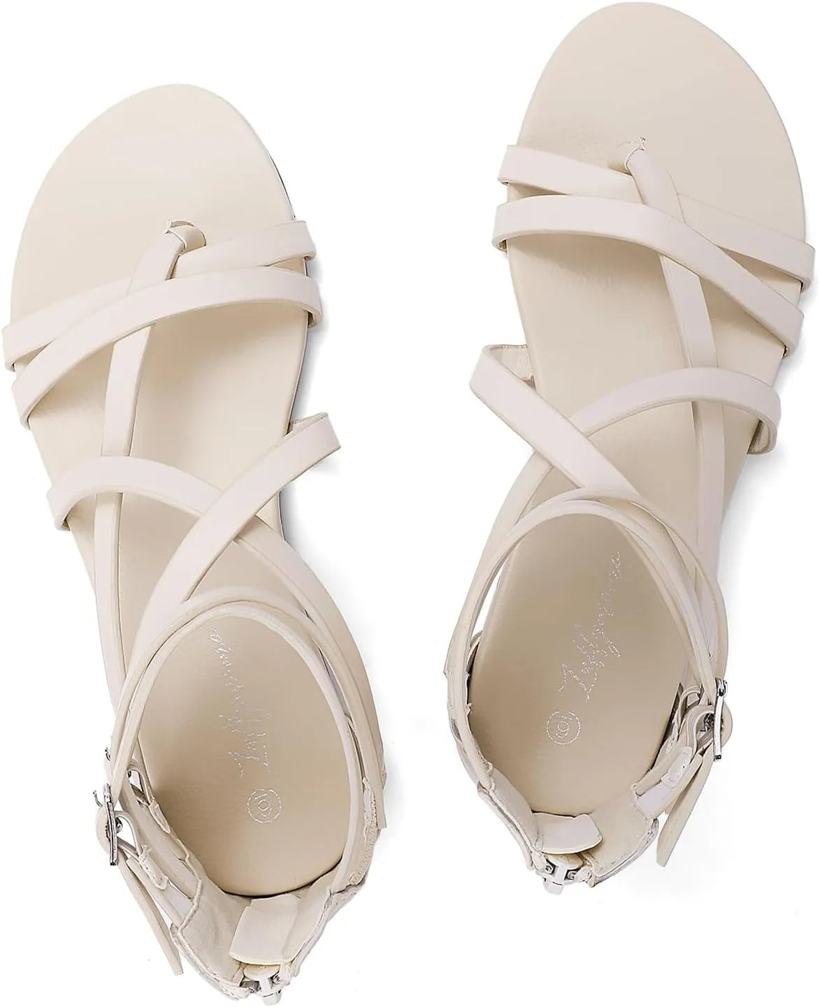 Luffymomo Women's Gladiator Strap Sandals Flat Fisherman Thong Cross Strappy Sandals