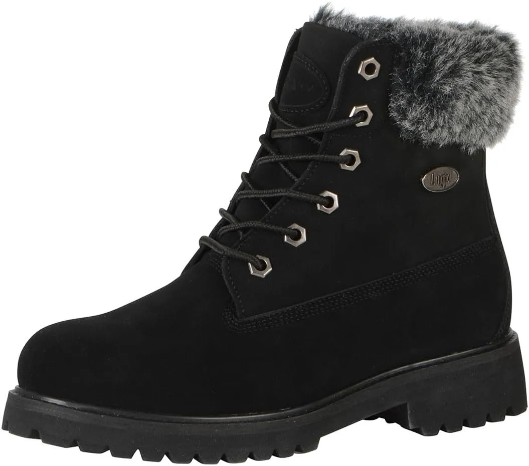 Lugz Women's Convoy Faux Fur Lace Up Boots Fashion