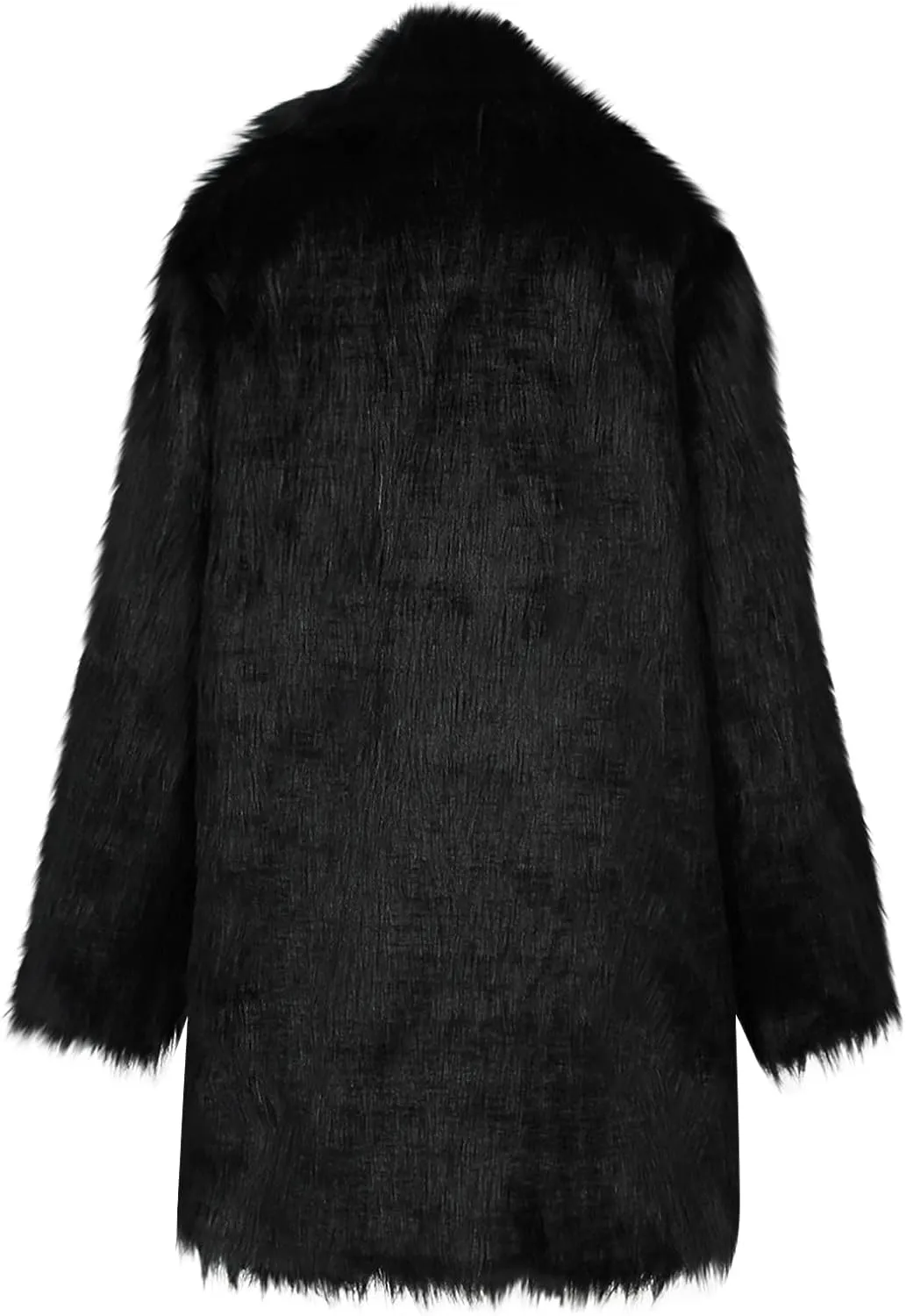 Luxury Faux Fur Coat Women Lapel Mid Length Cardigan Open Front Winter Jacket Fashion Warm Outerwear Overcoat