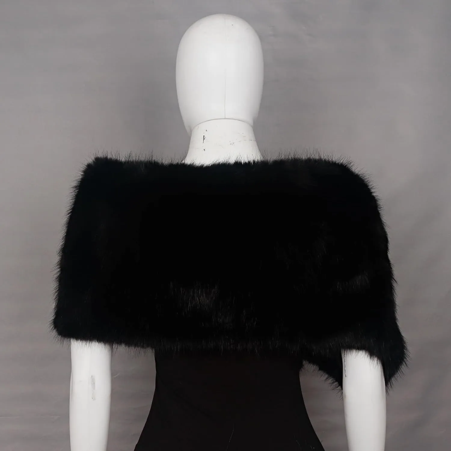 L'VOW Women Viking Faux Fur Shawl and Wrap Fur Stole with Medieval Brooch Fur Collar for LARP GoT Warrior Costume Accessories